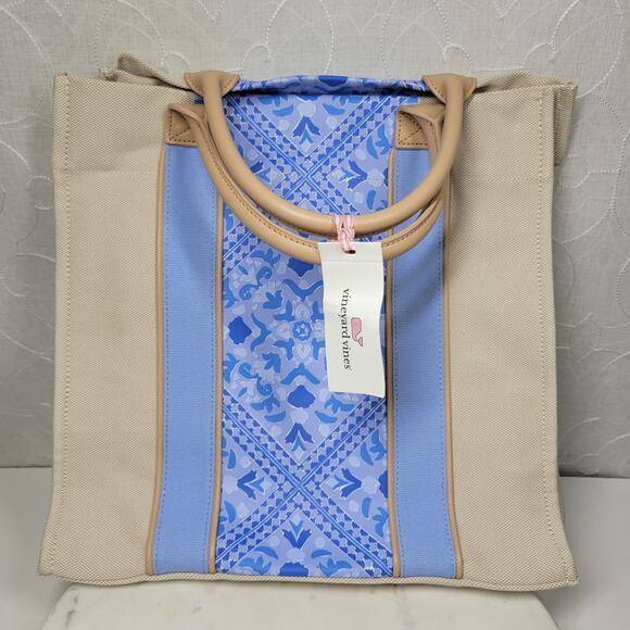 Vineyard Vines Handbags - Vineyard Vines Blue and Tan Tote Bag